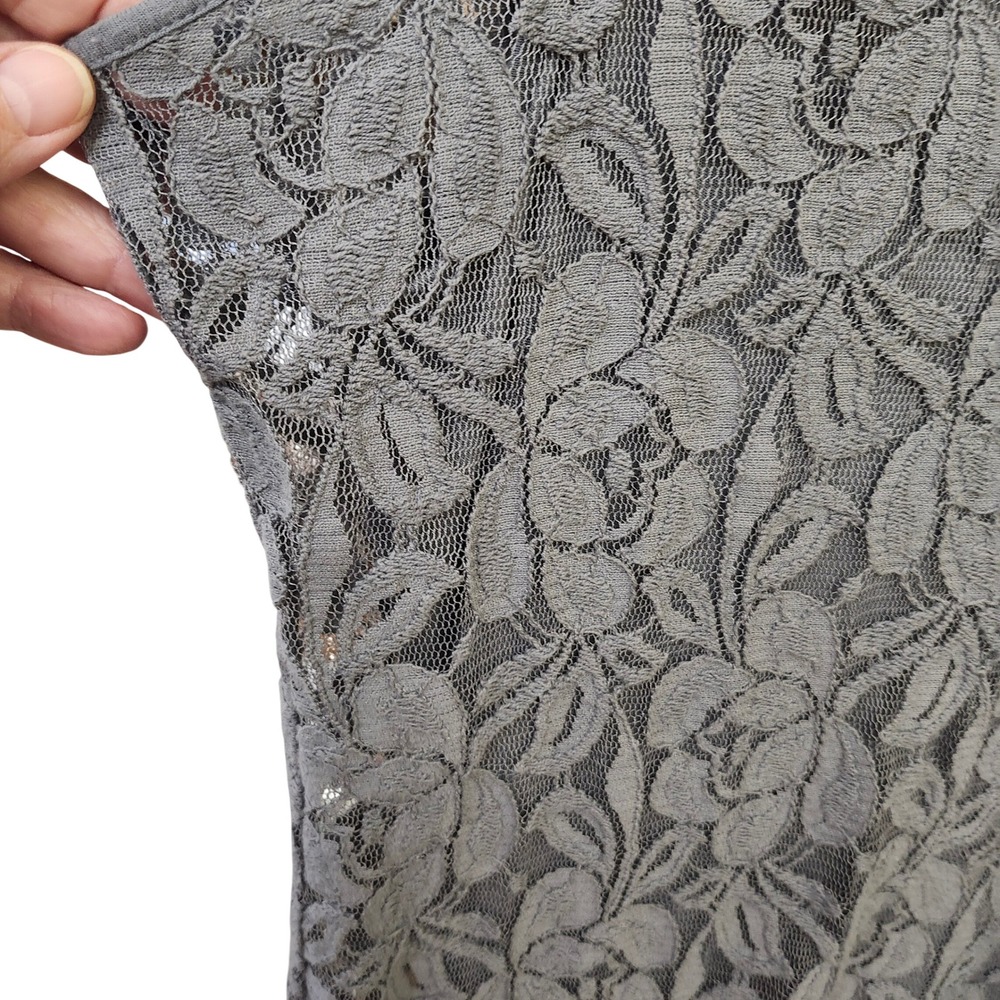 The Limited Y2K blue gray sleeveless lace floral cottagecore lined tank XS - Picture 8 of 9